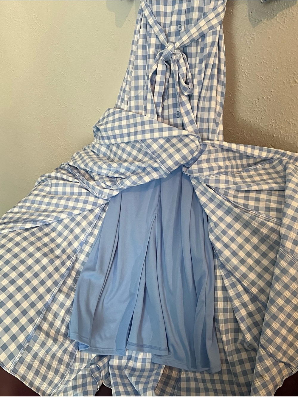 Taylor Blue and White Gingham Button-Front Women's Shirt